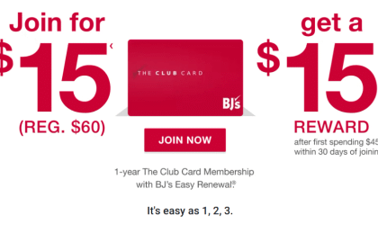 BJ’s Club Offers Free Membership with $15 Reward