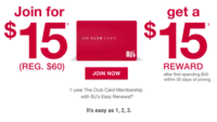 BJ’s Club Offers Free Membership with $15 Reward