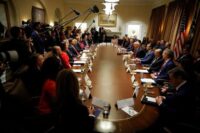 Elon Musk and President Donald Trump at a cabinet meeting | Trump and Musk tension | PGN Business Insider