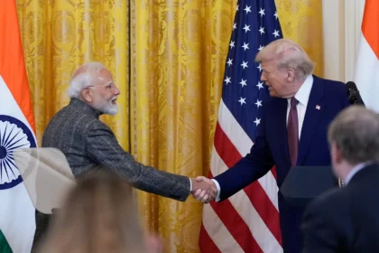 Narendra Modi and Donald Trump meeting at the White House | Trump's tariff war | PGN Business Insider