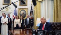 President Trump meeting with law firm representatives | Trump executive order law firm | PGN Business Insider
