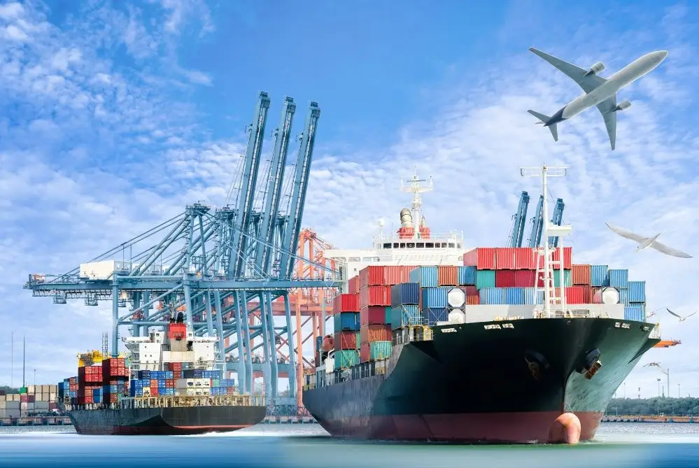 Shipping containers at a U.S. port,