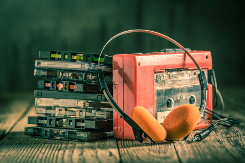 A collection of vintage cassette tapes and players, sparking nostalgia and excitement among enthusiasts.