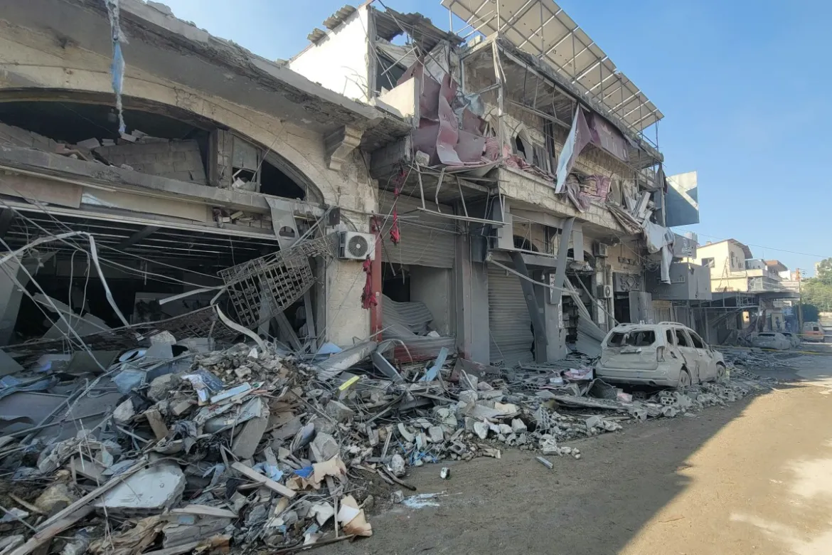 War-Damaged Businesses | Destroyed Ottoman-era market in Nabatieh, Lebanon.