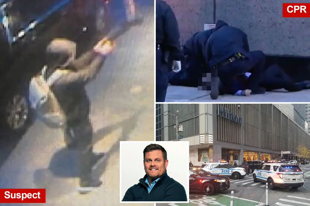 Scene outside Hilton Hotel, NYC, where Brian Thompson CEO UnitedHealthcare was shot