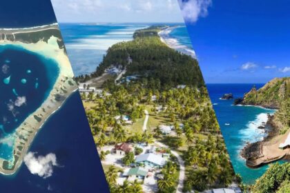 Multiple Aerial shot of the Cook Islands, symbolizing the nation’s remote location and resource wealth. | Cook Islands China Deals