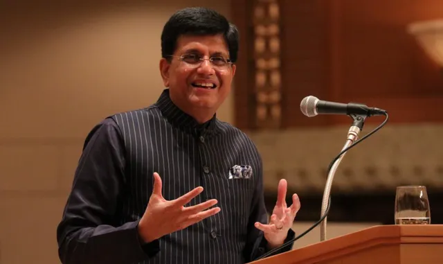 Indian Commerce Minister Piyush Goyal speaking at a trade event |  US-India tariffs