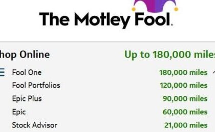 Capital One Partners with Motley Fool to Offer Up to 180,000 Miles with Subscription
